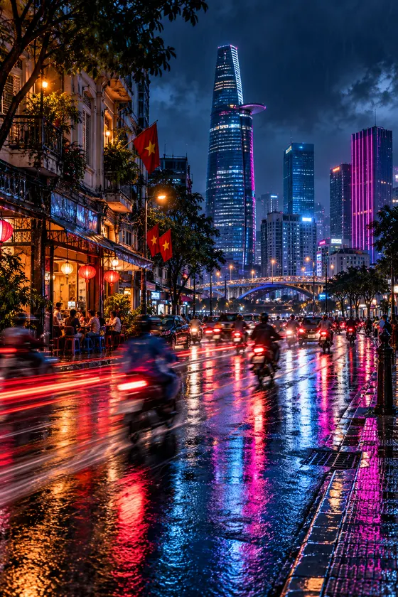 Sài Gòn neon về đêm